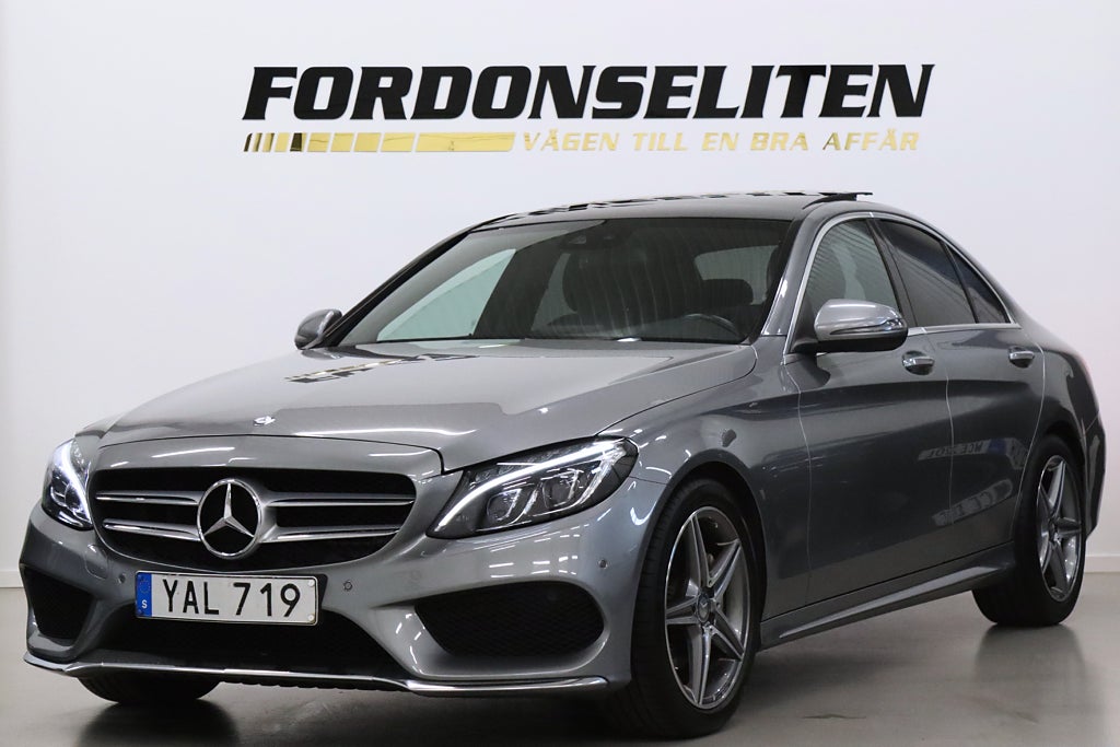 Mercedes-Benz C 200 AMG Panorama B-kamera Skinn Keyless V-hjul 184hk
